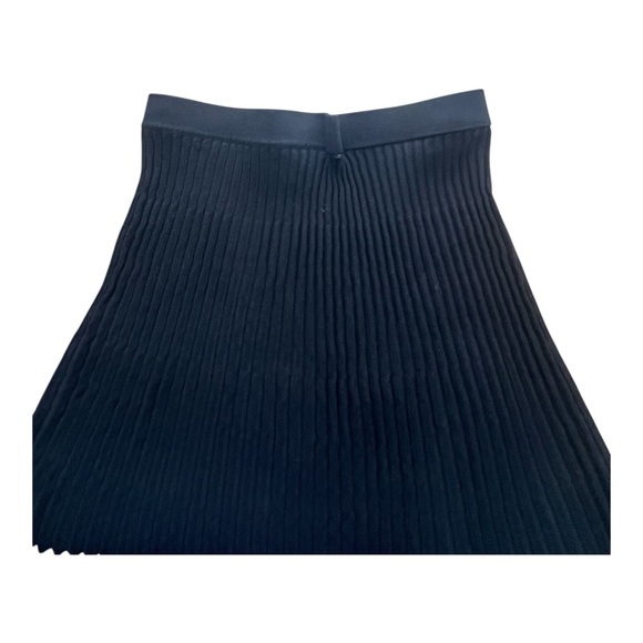 Anne Klein Women Stretchy‎ Viscose Knit pleated Black Ribbed Mini Skirt Size M-L - Picture 4 of 12